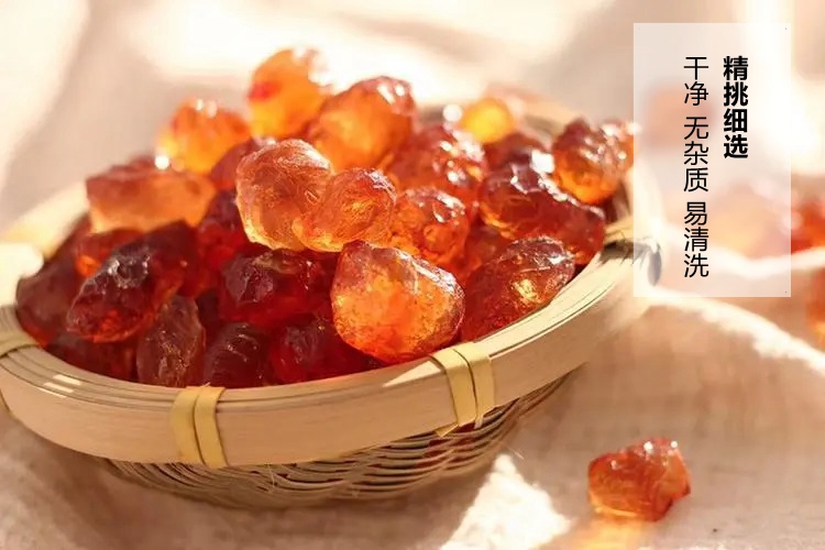 纯天然桃胶热销|纯天然桃胶无加工桃胶高品质500g(小颗粒)